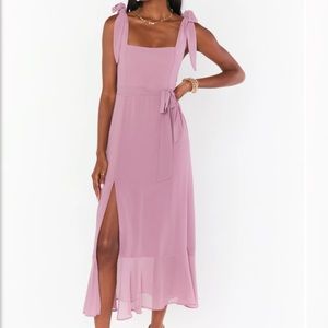 Antique Rose Chiffon Claire Midi Dress Show Me Your MuMu Bridesmaid Dress